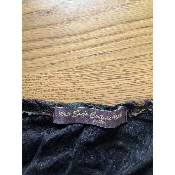 Suzie Couture Blouse Size Petite Large PL Y2K Fairy Whimsigoth Floral Festival - Picture 3 of 9